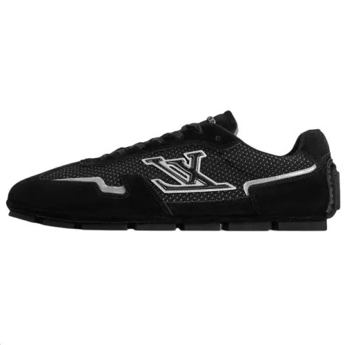 LOUIS VUITTON Rally Cow Leather Low top Thin Sole Shoes, Casual Shoes Men's Black