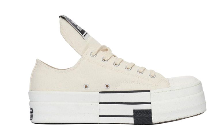 Converse x Rick Owens DRKSHDW Canvas Low top Skateboard Shoes 6cm Unisex White