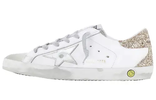 Golden Goose Super Star Low top Stylish Skateboarding Shoes Women's White Distressed
