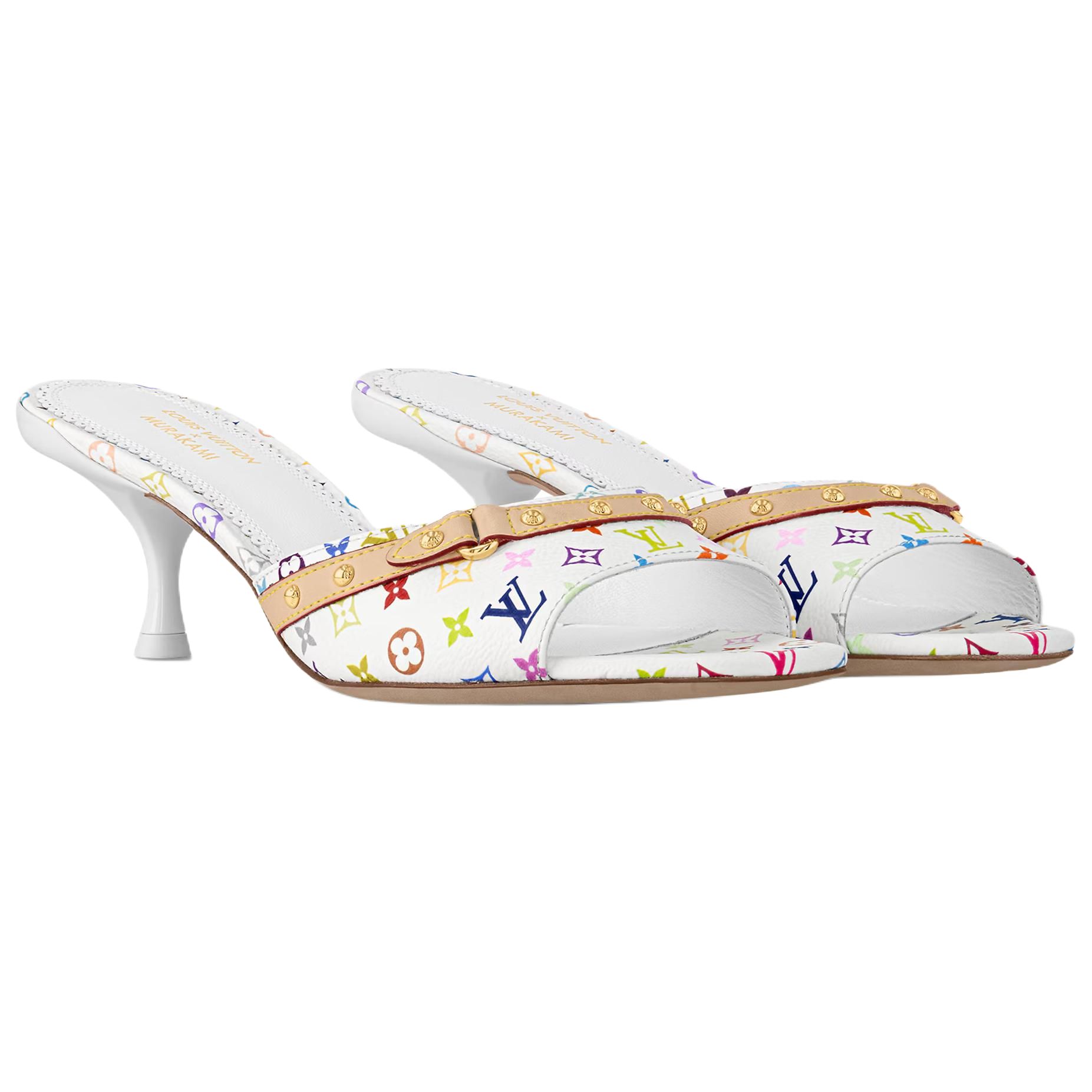 LOUIS VUITTON x Takashi Murakami 6AM Slide Slippers Women's White