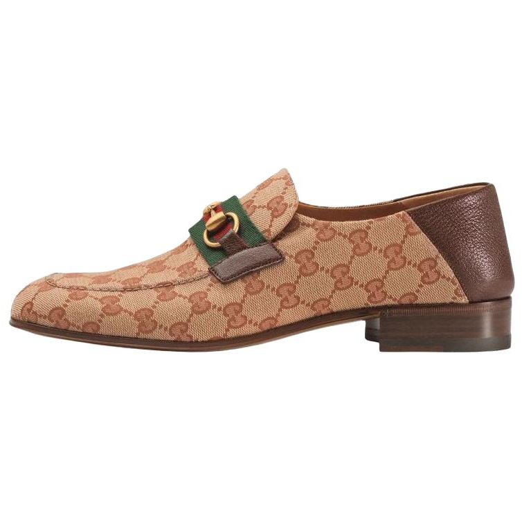 Мужские лоферы Gucci GUCCI Horsebit Web GG (коричневые)