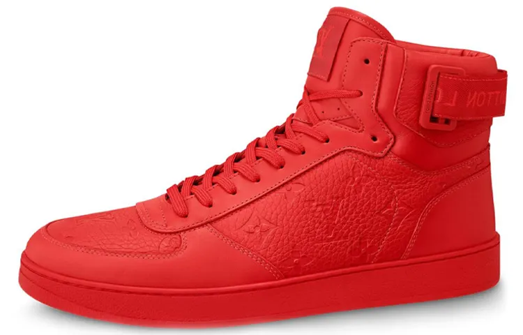 LOUIS VUITTON Rivoli High top Stylish Skateboarding Shoes Men's Red