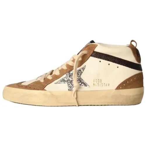 Golden Goose Mid Star Leather Mid top Skateboard Shoes Women's White