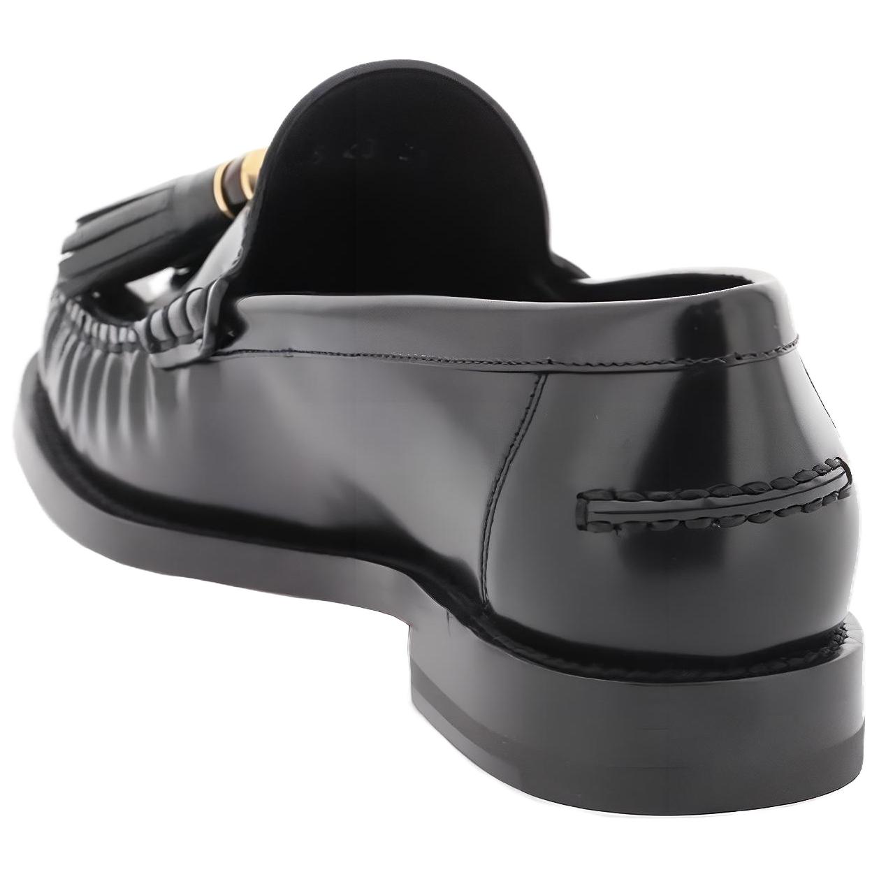 DIOR Idylle Top Grain Cow Leather Casual Shoes Women's Black