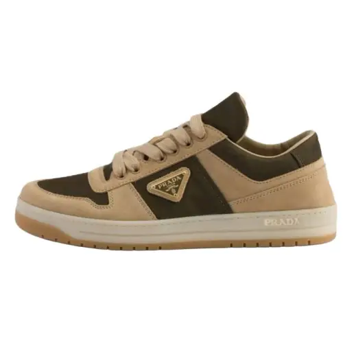 PRADA Downtown Suede Low top Skateboard Shoes Women's Beige
