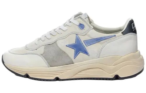 Golden Goose Running Sole Fabric Low top Athletic Shoes Casual Shoes Men's White Blue
