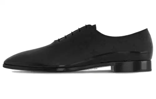 LOUIS VUITTON Grenelle Cow Leather Dress Shoes Men's Black 1 ACDEG