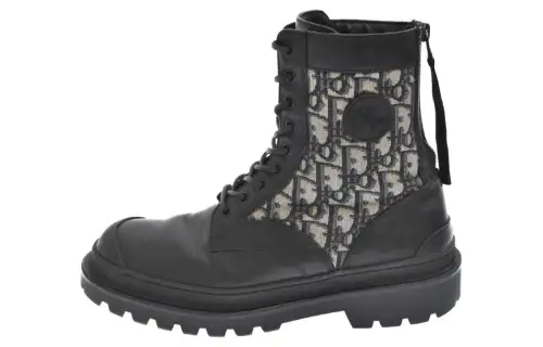 DIOR Explorer Combat Boots Men's Beige Black