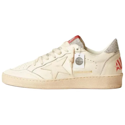 Golden Goose Ball Star Leather Low top Skateboard Shoes Women's Beige