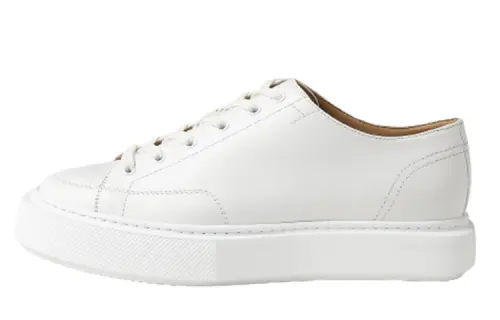 HERMES Haru Leather Low top Skateboard Shoes Men's White
