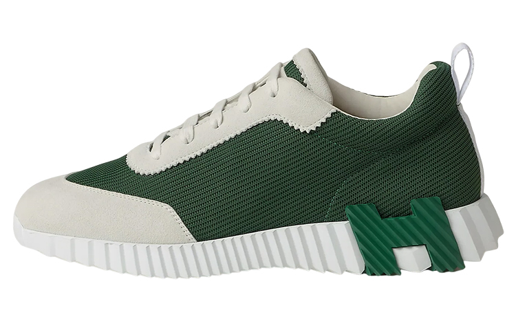 HERMES Bouncing Mesh Low top Sports Casual Shoes Men's Green