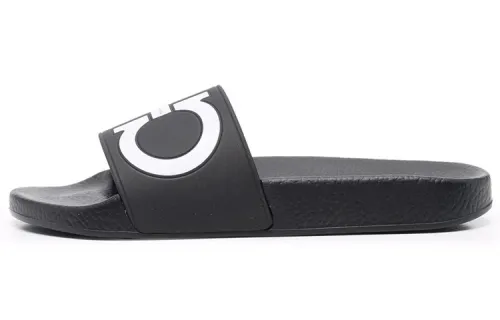 FERRAGAMO Gancini-print Open-toe Slides