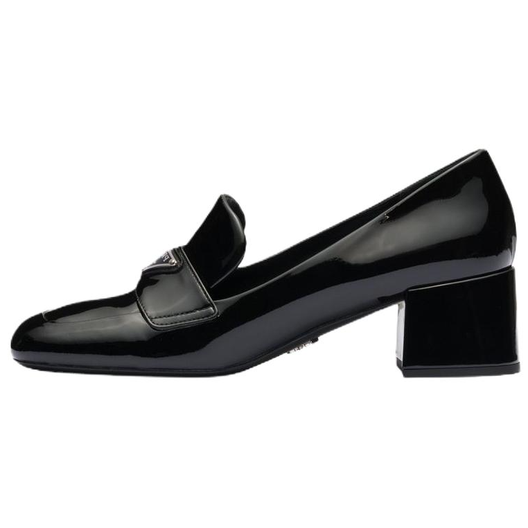 PRADA Prada Patent Leather Casual Loafers Mary Jane Shoes Medium Low Heel Women's Black