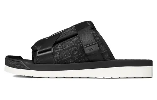 DIOR Alpha Flat Black Sandals 'Black'