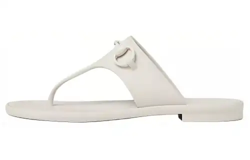 GUCCI Horsebit Flip Flops Women's White