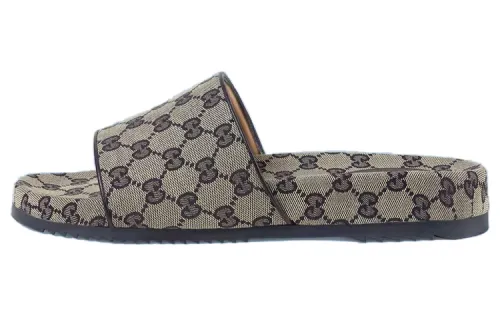 Gucci Gg Slide Sandal 'Beige Blue Monogram'