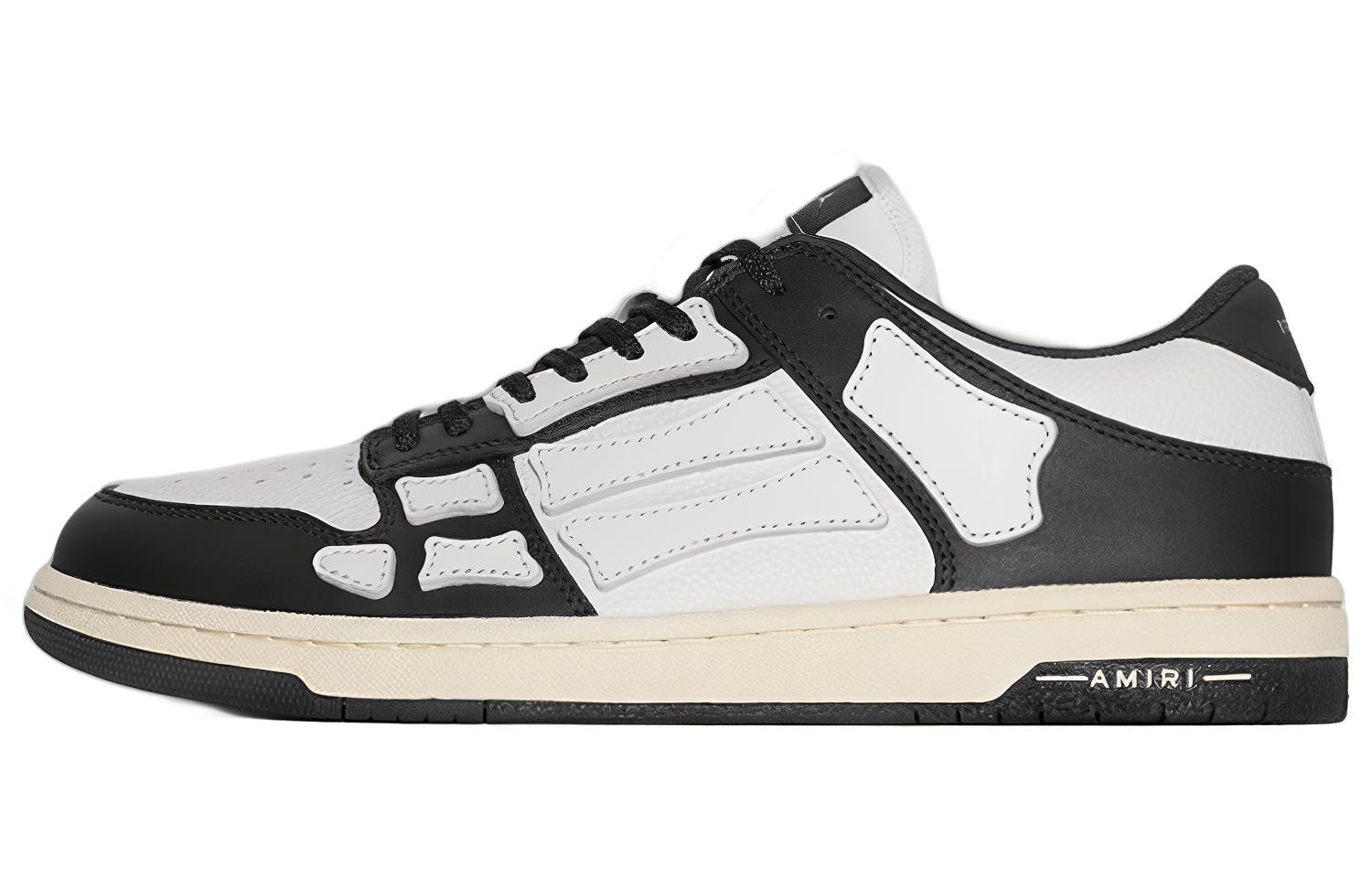 AMIRI Leather Stylish Skateboarding Shoes Women's White Black