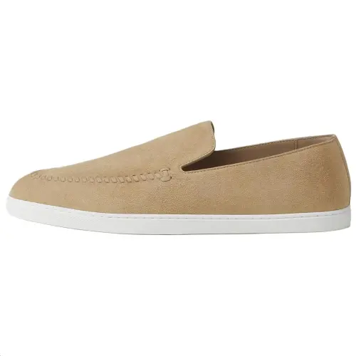 HERMES Julian Calfskin Casual Shoes Men's Beige