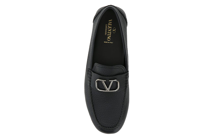 Мужские лоферы Valentino Vlogo Garavani (черные) — фото 4