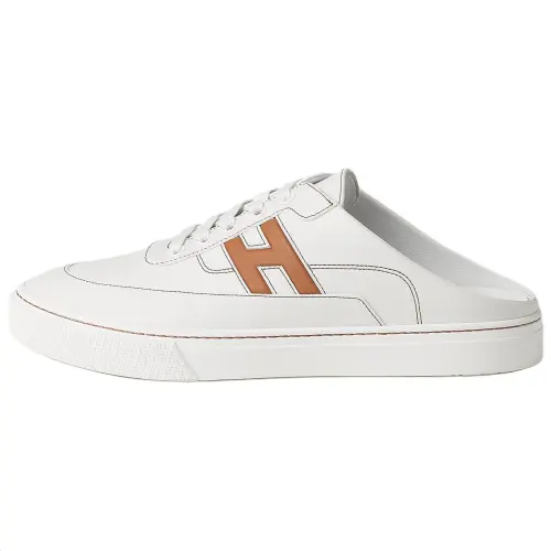 HERMES Closed Toe Slippers Men's White