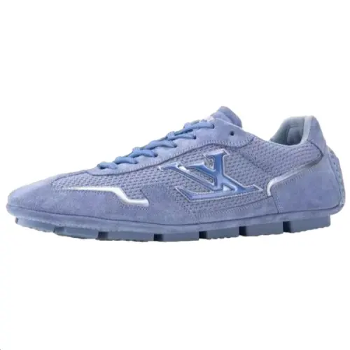 LOUIS VUITTON Cow Leather Low top Casual Shoes Men's Blue Purple