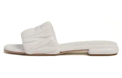 MIU MIU Matelassé Nappa Leather Slides