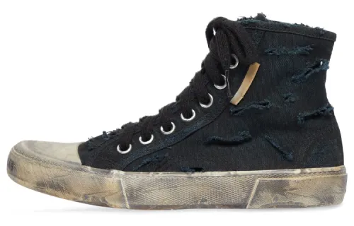 Balenciaga Paris High Top Destroyed Black White
