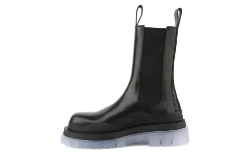 Bottega Veneta Tire Chelsea Short Chelsea Boots Men's Black