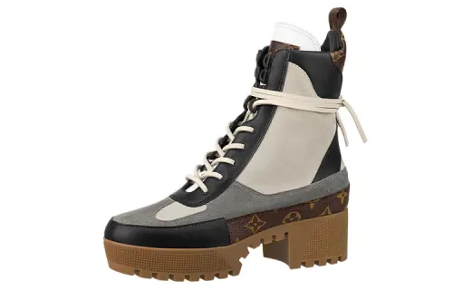 LOUIS VUITTON Laureate Combat Boots Women's Multicolor