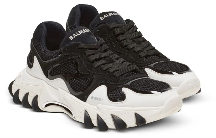 Мужские кроссовки BALMAIN Mesh Sneakers (черные) — фото 2
