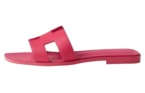 HERMES Oran Sandal Rose Vinicunca Calfskin
