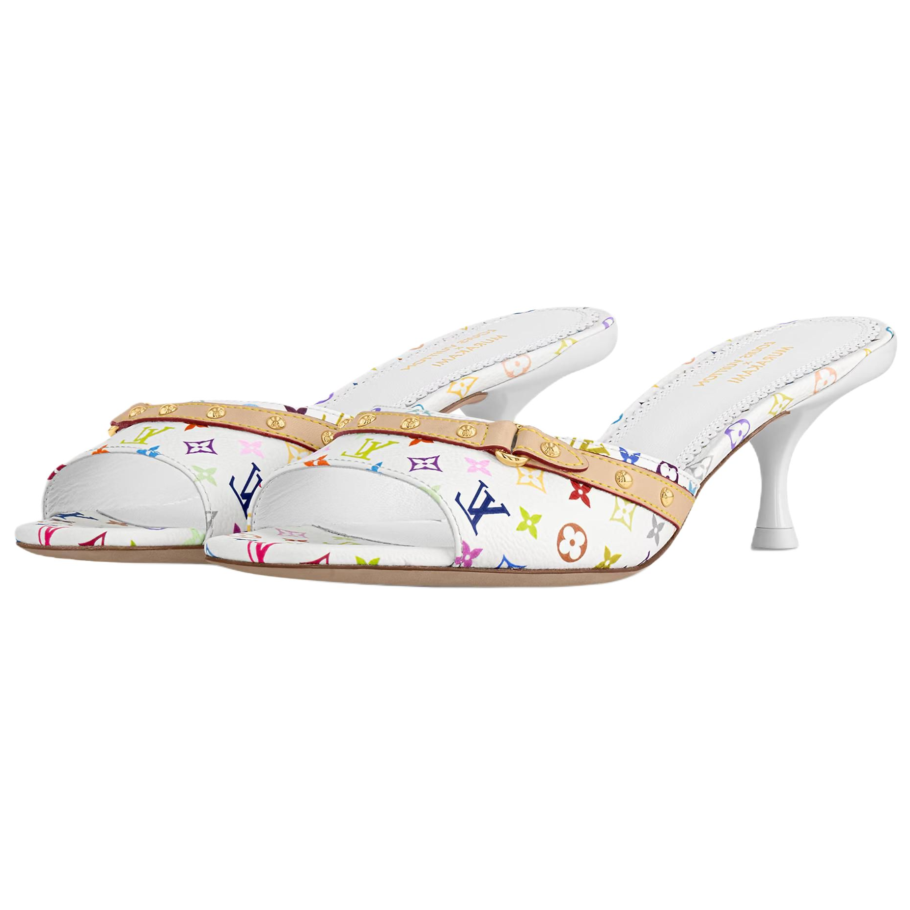 LOUIS VUITTON x Takashi Murakami 6AM Slide Slippers Women's White