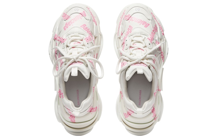 Женские кроссовки Balenciaga Triple S (бело-розовые) — фото 4