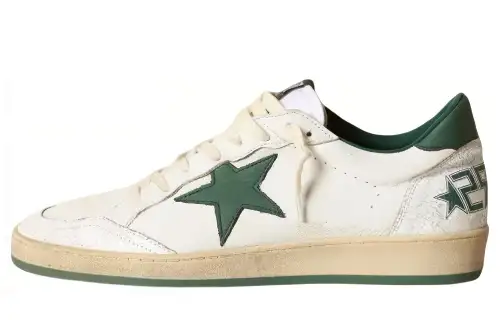 Golden Goose Ball Star White Green Star