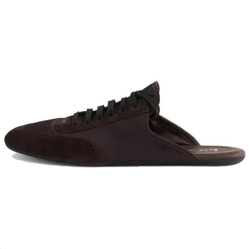PRADA Re Nylon Closed Toe Slippers Women's Dark Red