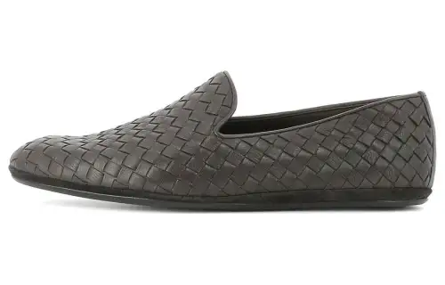 Bottega Veneta Fiandra Intrecciato Leather Casual Shoes Men's Brown
