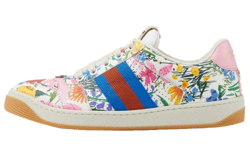 GUCCI Screener Distressed Shoes Print Low top Stylish Skateboarding Shoes Women's Multicolor