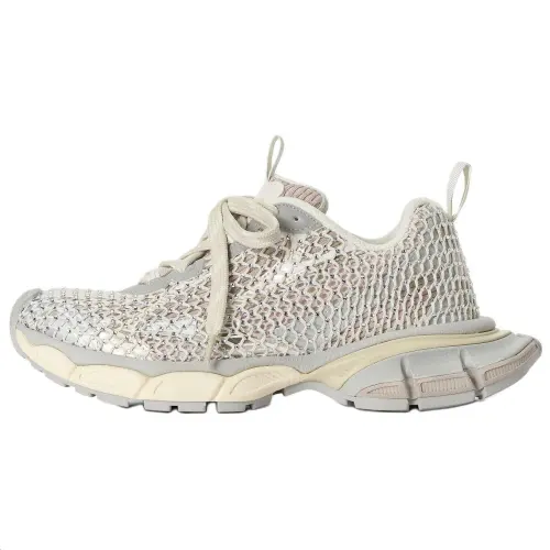 Balenciaga 3XL Fishnet Low top Chunky Sneakers Men's Gray