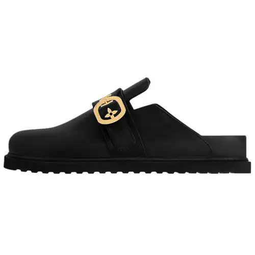 LOUIS VUITTON Cosy Comfort Closed Toe Slippers Women's Black