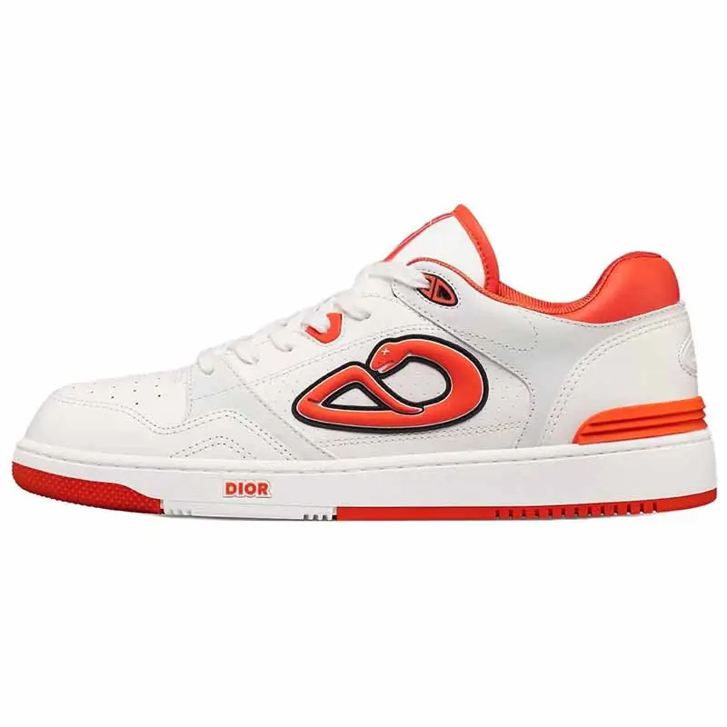 DIOR x KAWS Collaboration Dribble Cow Leather Low top Skateboard Shoes Men's White Limited Edition Numbered Edition