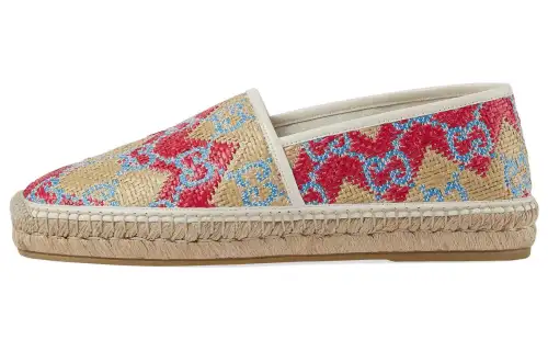 GUCCI Double G Comfortable Casual Shoes Men's Beige Red