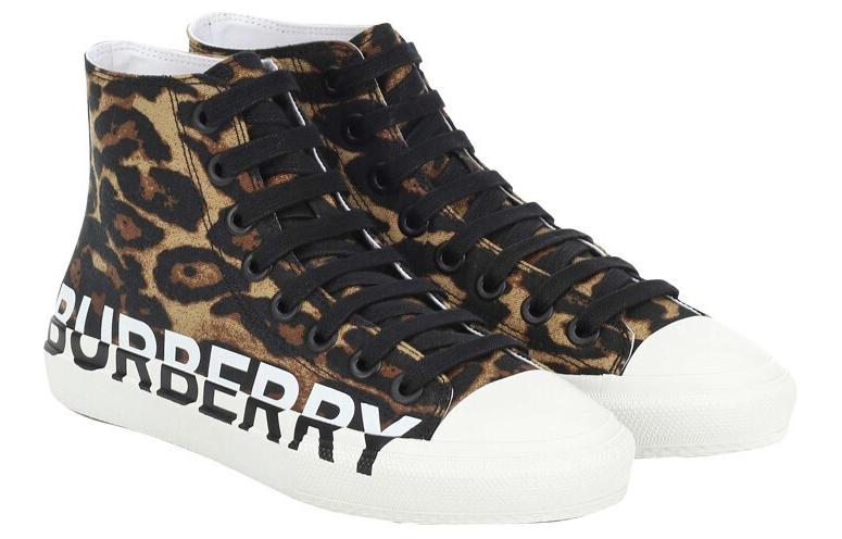 Мужские кеды Burberry Леопардовые (коричневые) — фото 3