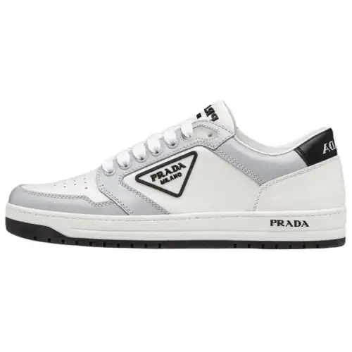 PRADA District Leather Sneakers 'White Grey' Women's