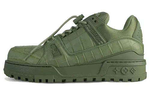 LOUIS VUITTON Trainer Maxi Little Jigglypuff Leather Low top Skateboard Shoes Unisex Green