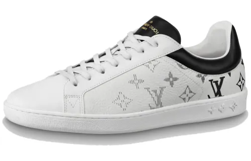 LOUIS VUITTON Luxembourg Sports Stylish Skateboarding Shoes Unisex Black White Gradient