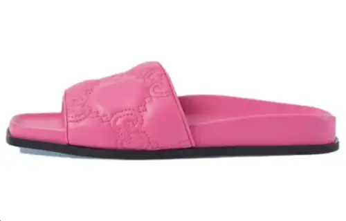 GUCCI GG Matelassé Slide Slippers Women's Pink
