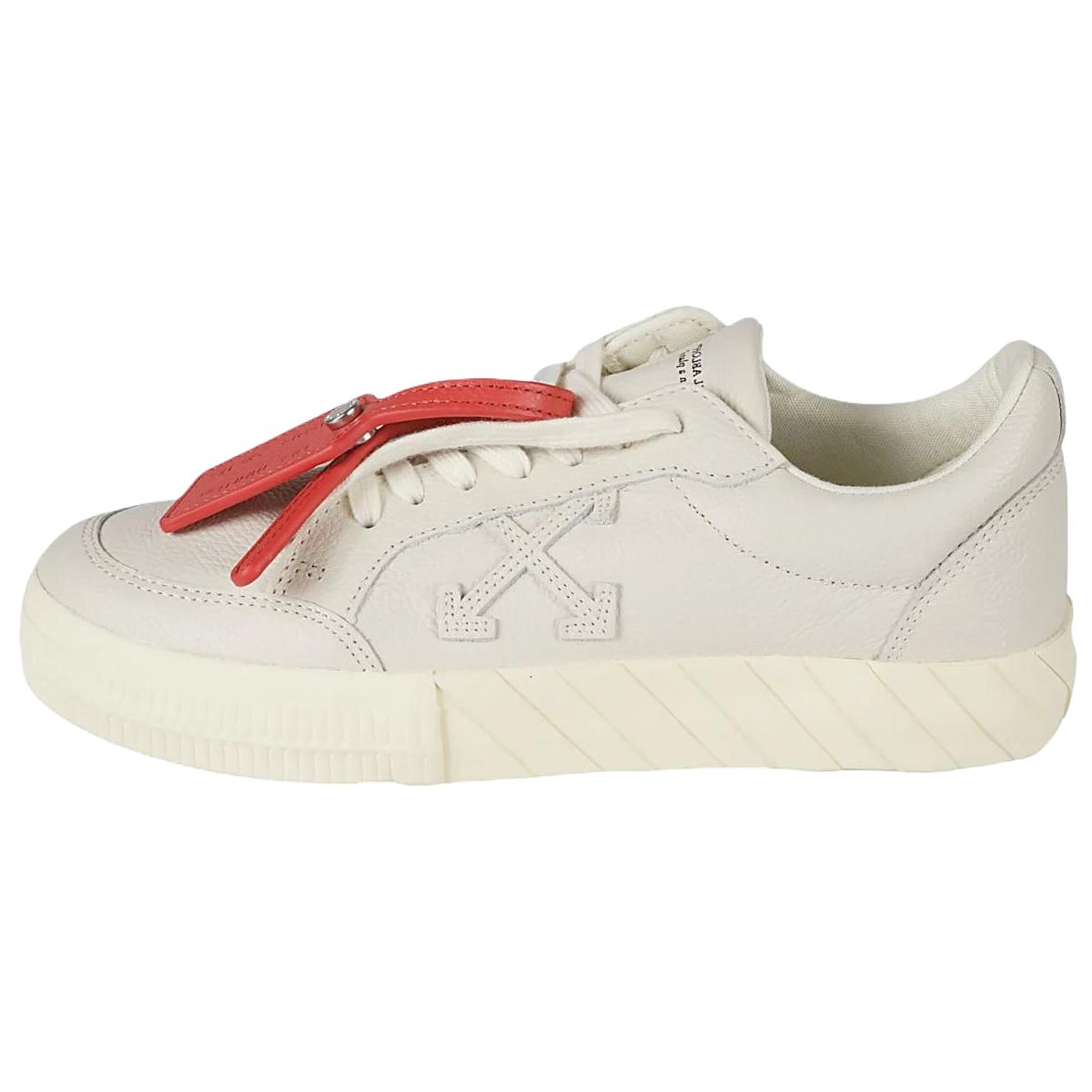 OFF WHITE Vulcanized Low Calf Leather Beige Women's