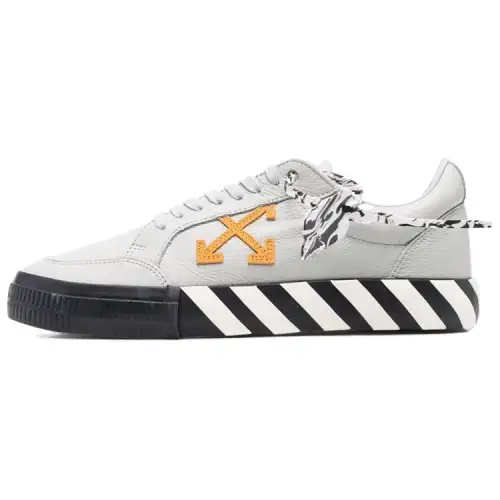 OFF WHITE Vulc Low Leather Light Grey Yellow