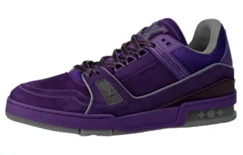 LOUIS VUITTON Trainer Suede Low top Skateboard Shoes Men's Purple