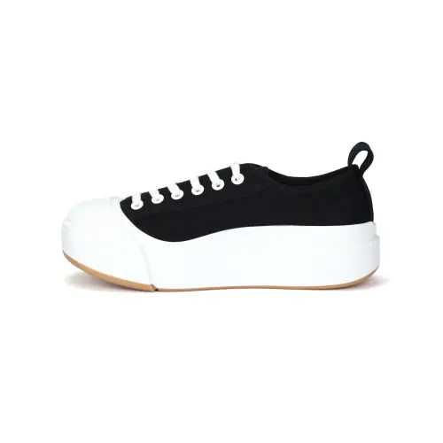 Bottega Veneta Vulcan Low top Skateboard Shoes Men's Black White